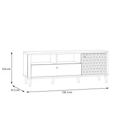 Szafki Rtv|Szafki|FORTE Szafka pod telewizor z ryflowaniem FIXSMILE 138.3 cm