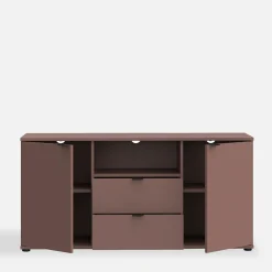 Szafki Rtv|Szafki|FORTE Szafka RTV 2-drzwiowa z szufladami i wnęką GANYMEDE ceglasty