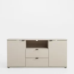 Szafki Rtv|Szafki|FORTE Szafka RTV 2-drzwiowa z szufladami i wnęką GANYMEDE jasny beż