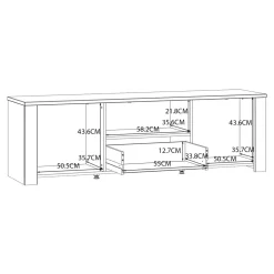 FORTE Szafka RTV granatowa BOHOL z szufladą