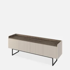 Szafki Rtv|Szafki|LENART Szafka RTV ryflowana z oświetleniem LAGO 166 cm