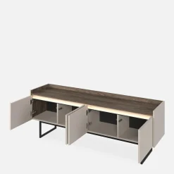 Szafki Rtv|Szafki|LENART Szafka RTV ryflowana z oświetleniem LAGO 166 cm