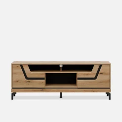 Szafki Rtv|Szafki|Furni Home Szafka RTV z czarnym dekorem KRIS