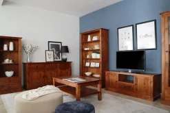 inny Szafka RTV z litego drewna PAOLA brzoza koniakowa, 150 cm