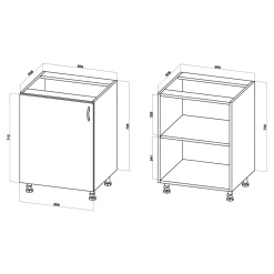 Szafki Kuchenne|inny Szafka stojąca BASIC PLUS BP/D60 smoke green
