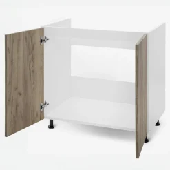 Szafki Kuchenne| Szafka stojąca pod zlewozmywak BASIC PLUS BP/D80Z dark rockfort hickory