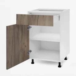 Szafka stojąca z szufladą BASIC PLUS BP/D50S1 dark rockfort hickory