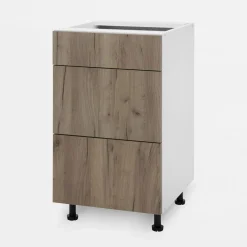 Szafki Kuchenne| Szafka stojąca z szufladami BASIC PLUS BP/D45S3 dark rockfort hickory