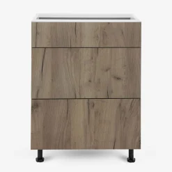 Szafki Kuchenne| Szafka stojąca z szufladami BASIC PLUS BP/D60SR3 dark rockfort hickory