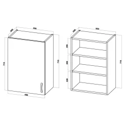 Szafki Kuchenne| Szafka wisząca BASIC PLUS BP/G50 dark rockfort hickory