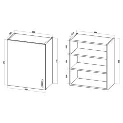 Szafka wisząca BASIC PLUS BP/G60 dark rockfort hickory