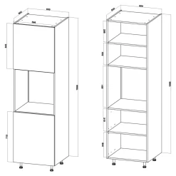 Szafka wysoka pod piekarnik BASIC PLUS BP/D60SP dąb craft złoty