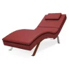 Trend Line Szezlong skórzany czerwony RELAX 90