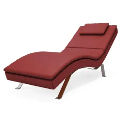 Trend Line Szezlong skórzany czerwony RELAX 90