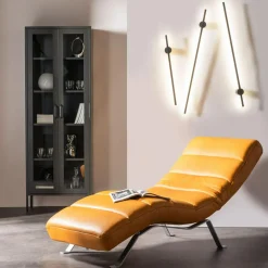 Szezlongi|Trend Line Szezlong skórzany musztardowy SWING