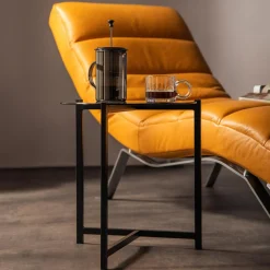 Szezlongi|Trend Line Szezlong skórzany musztardowy SWING