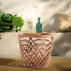 Szklanki I Kubki|inny Szklanka ryflowana z bambusową pokrywką i słomką 320 ml