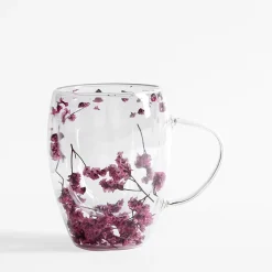 Szklanki I Kubki|inny Szklanka z podwójną ścianką RÓŻOWE KWIATY 350 ml