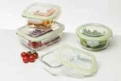Pojemniki Na Żywność| Szklany pojemnik na żywność z pokrywką FRIGO 370 ml