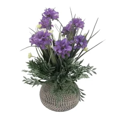 Sztuczny kwiat w doniczce fioletowy 35 cm