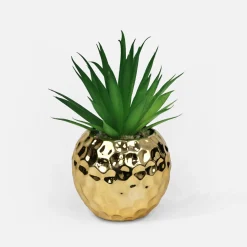 inny Sztuczny kwiat w złotej doniczce 15 cm