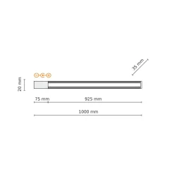 Szynoprzewody|TK Tomasz Krywult Szyna montażowa czarna TRACER 100 cm