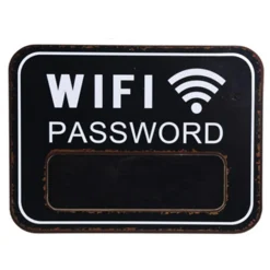 Tablica ścienna z napisem WIFI PASSWORD MIX
