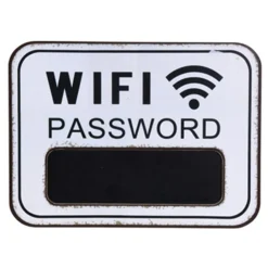 Tablica ścienna z napisem WIFI PASSWORD MIX