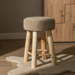 Taborety|inny Taboret tapicerowany beżowy TROPICOSI