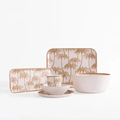 Zastawa Śniadaniowa|inny Taca melaminy w palmy 32x15 cm MIX