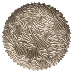 Patery Dekoracyjne| Talerz dekoracyjny metaliczny jasnobrązowy 33 cm