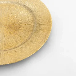 inny Talerz dekoracyjny podtalerz złoty 33 cm