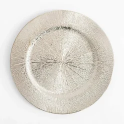 inny Talerz dekoracyjny podtalerz srebrny 33 cm