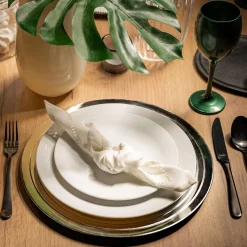 Patery Dekoracyjne| Talerz dekoracyjny srebrny podtalerz 33 cm