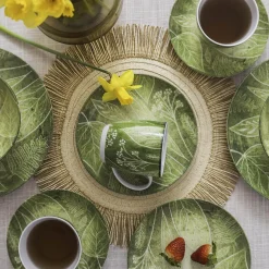 Talerze|Lubiana Talerz deserowy zielony CZTERY PORY ROKU 20,5 cm