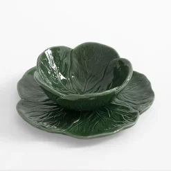 inny Talerz deserowy zielony KAPUSTA 21 cm