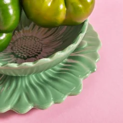 Talerze|inny Talerz deserowy zielony kwiatek 21 cm