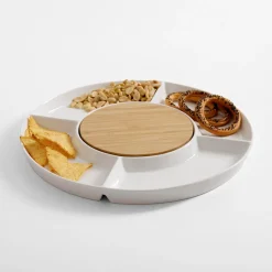 inny Talerz do serwowania z bambusową deską