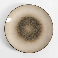 inny Talerz obiadowy brązowo-beżowy ZORA 26,6 cm