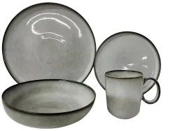 Talerze| Talerz obiadowy ceramiczny szary SUELO 27 cm