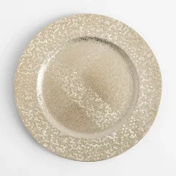 inny Talerz ozdobny podtalerz srebrny 33 cm