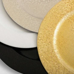 inny Talerz ozdobny podtalerz złoty 33 cm