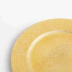 inny Talerz ozdobny podtalerz złoty 33 cm