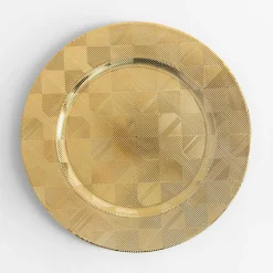 inny Talerz szachownica podtalerz złoty 33 cm