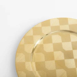 inny Talerz szachownica podtalerz złoty 33 cm