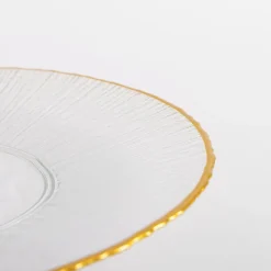 Talerze| Talerz szklany ze złotym rantem 31 cm