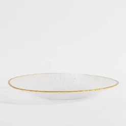 Talerz szklany ze złotym rantem 21 cm