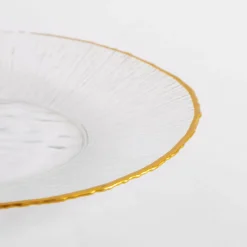 Talerz szklany ze złotym rantem 21 cm
