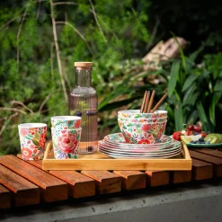 Grill I Piknik|inny Talerz z melaminy w kwiaty 20 cm