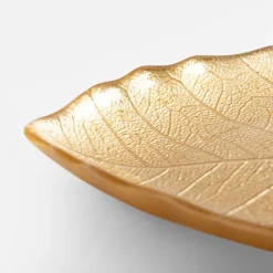 inny Talerz złoty LIŚĆ 28 cm